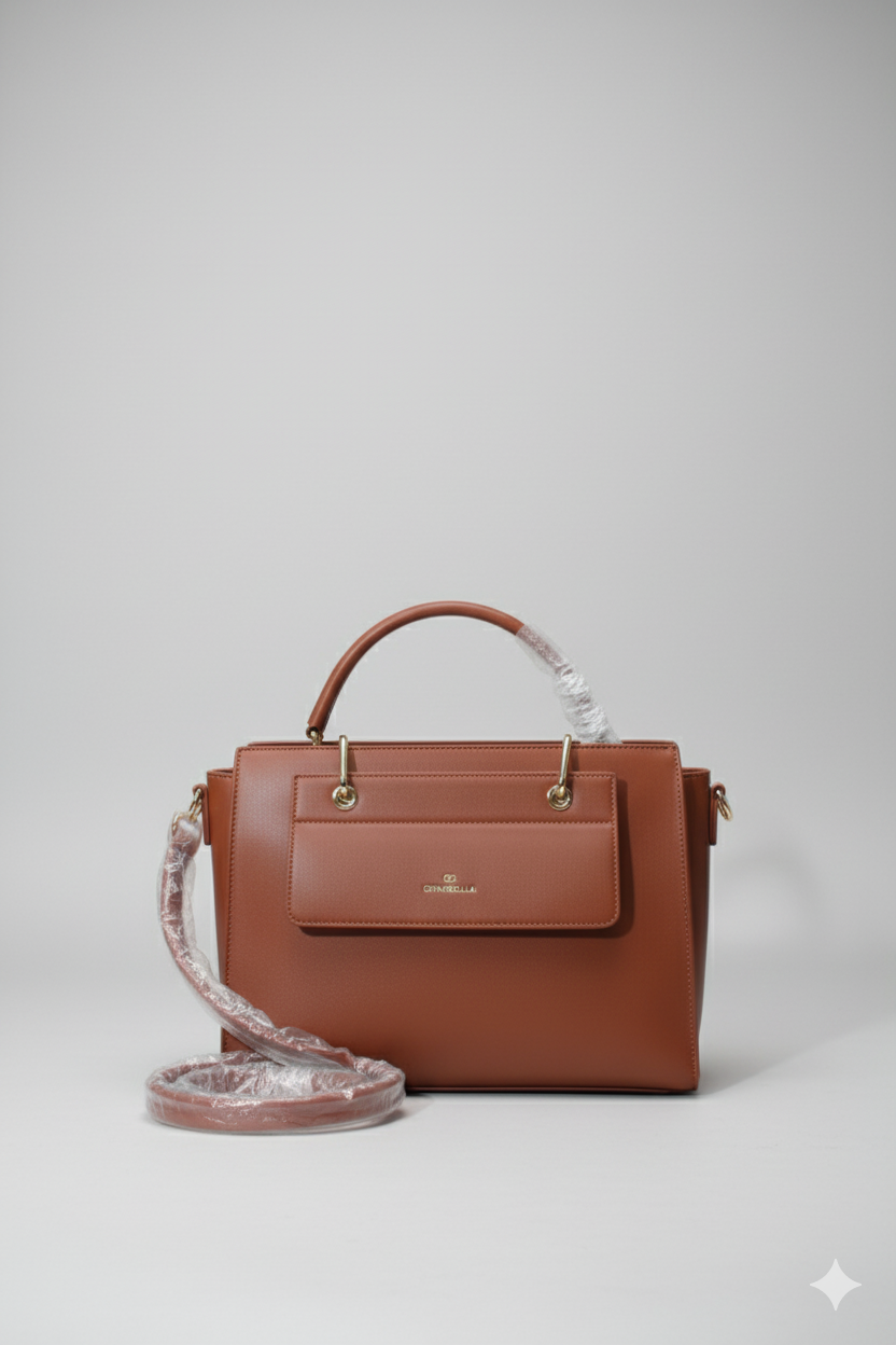 Sac à main en cuir marron