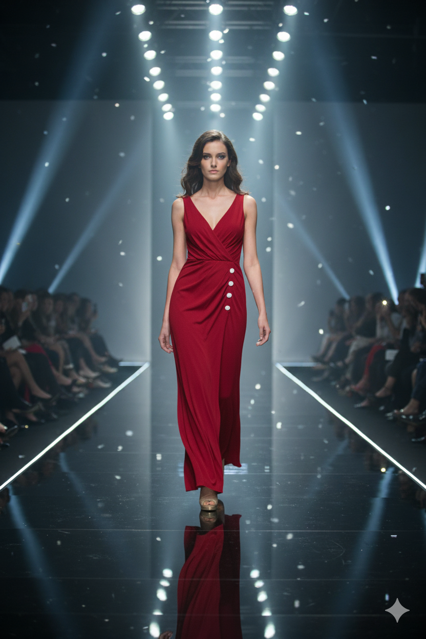 Robe longue rouge élégante