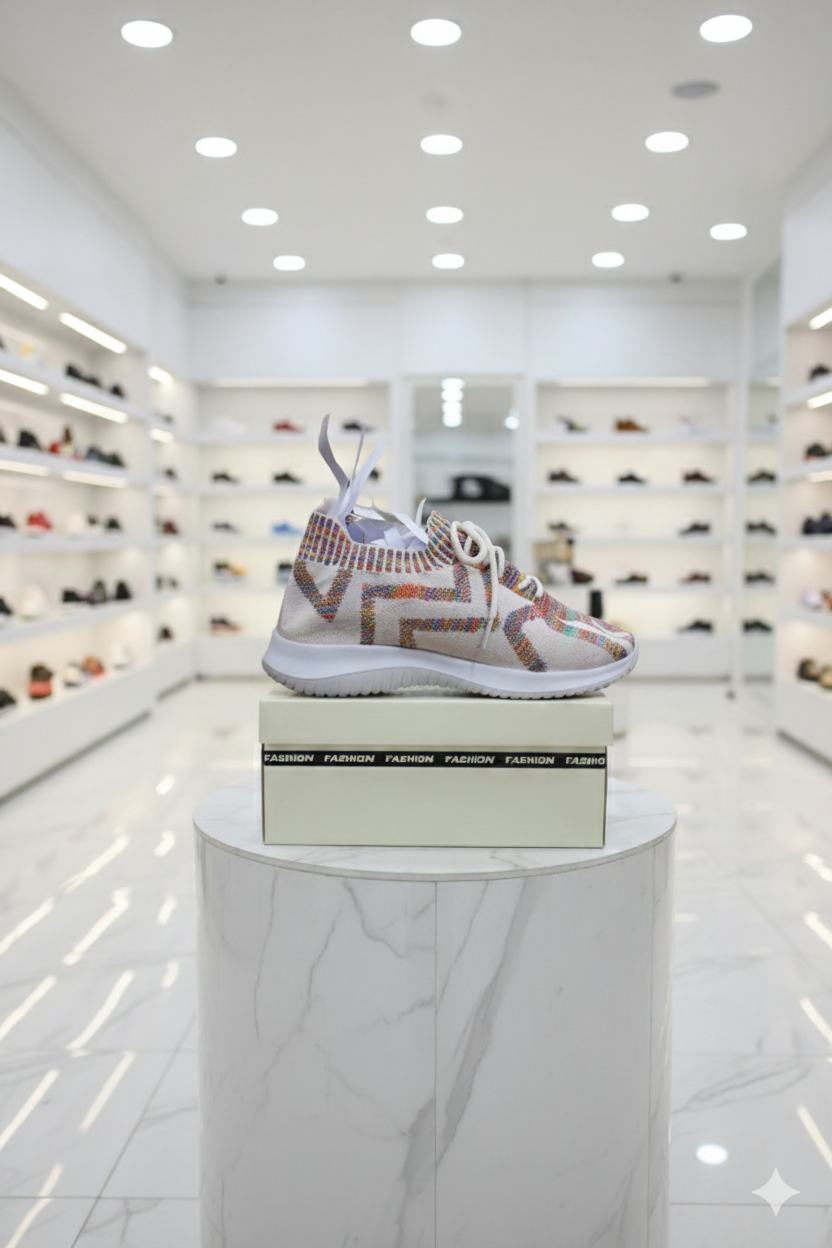 Baskets tendance multicolores