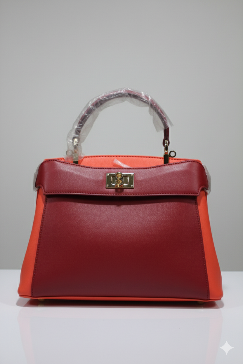 Sac à main en cuir rouge 