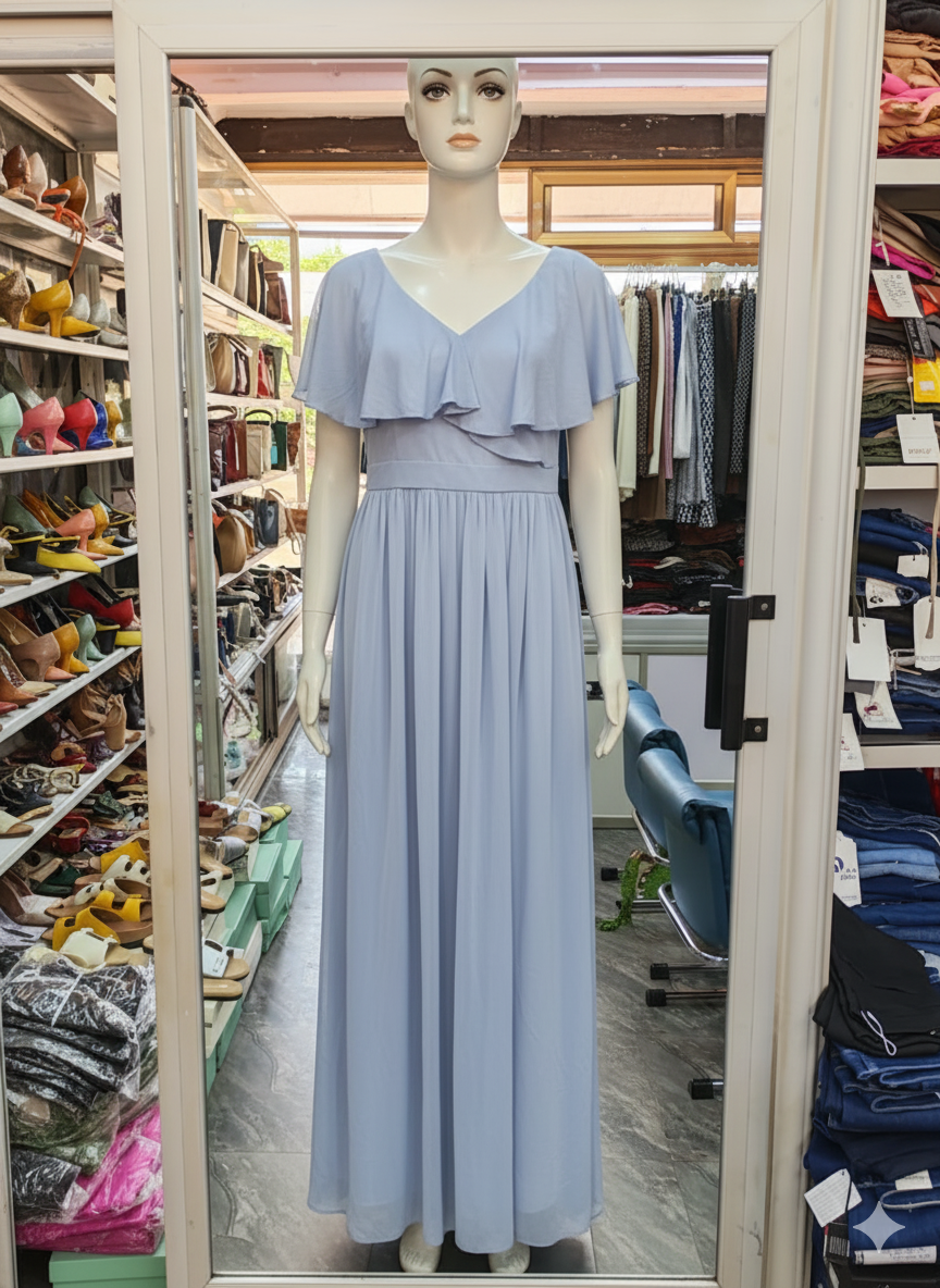 Robe longue bleu ciel