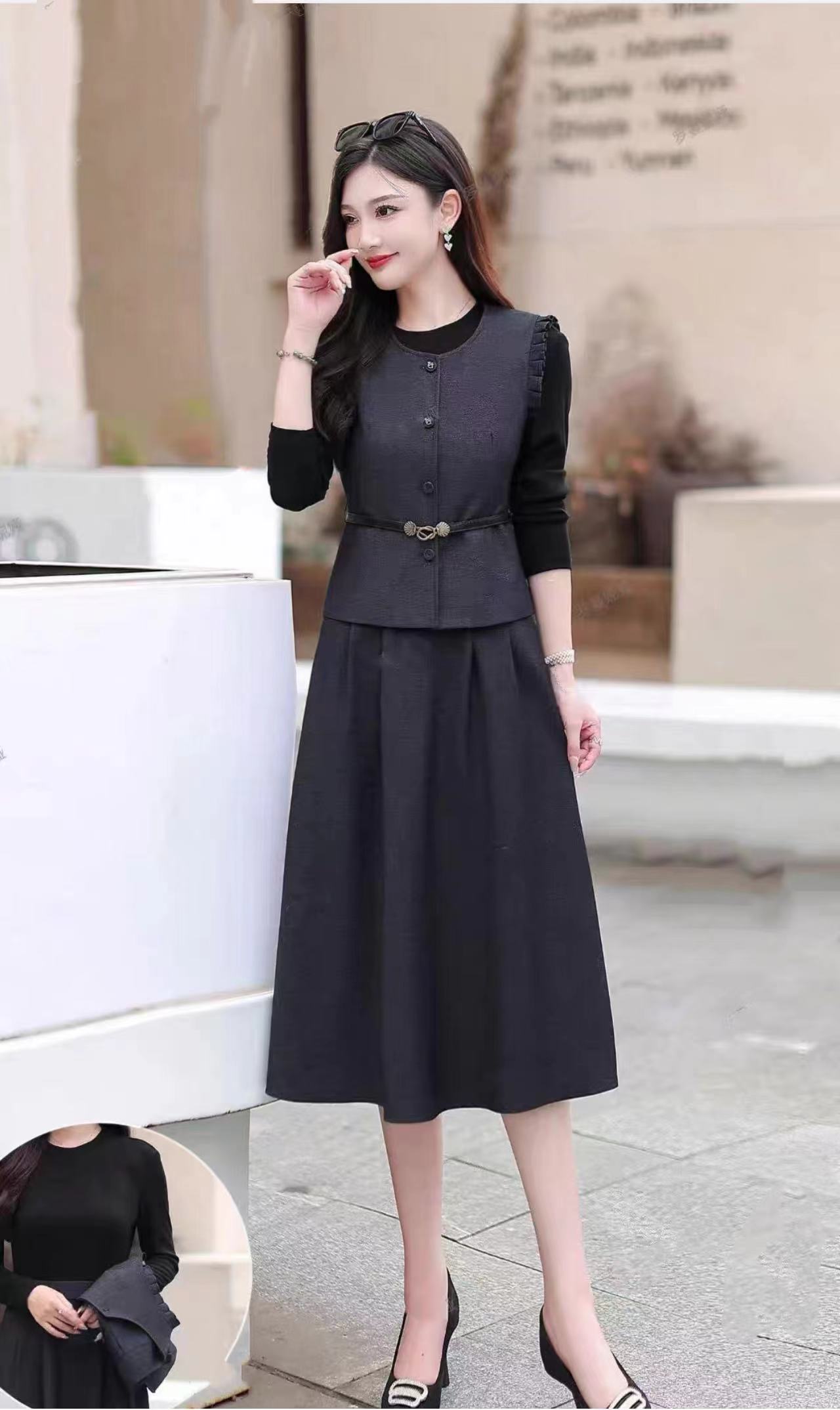Robe élégante noire pour femme