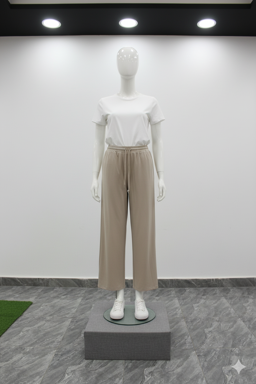 Pantalon beige ample