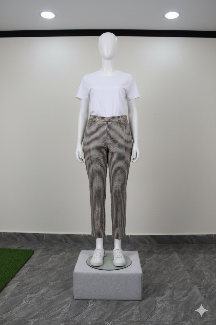 Pantalon à carreaux pour femme