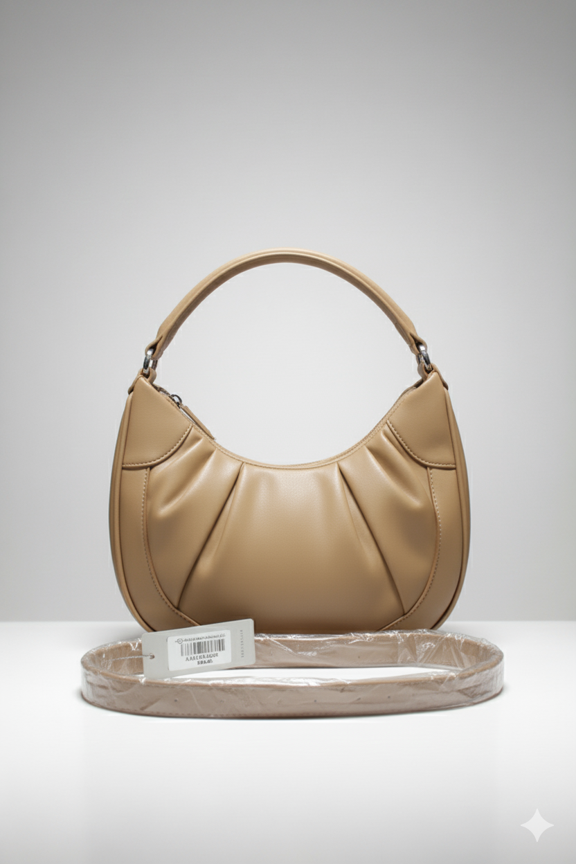 Sac à main en cuir beige