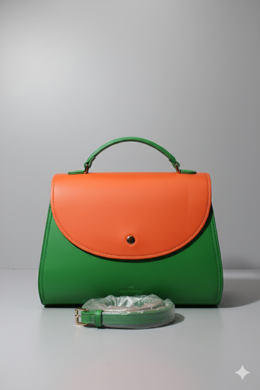 Sac à main vert et orange
