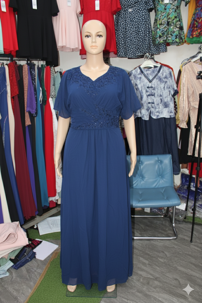 Robe longue bleu marine