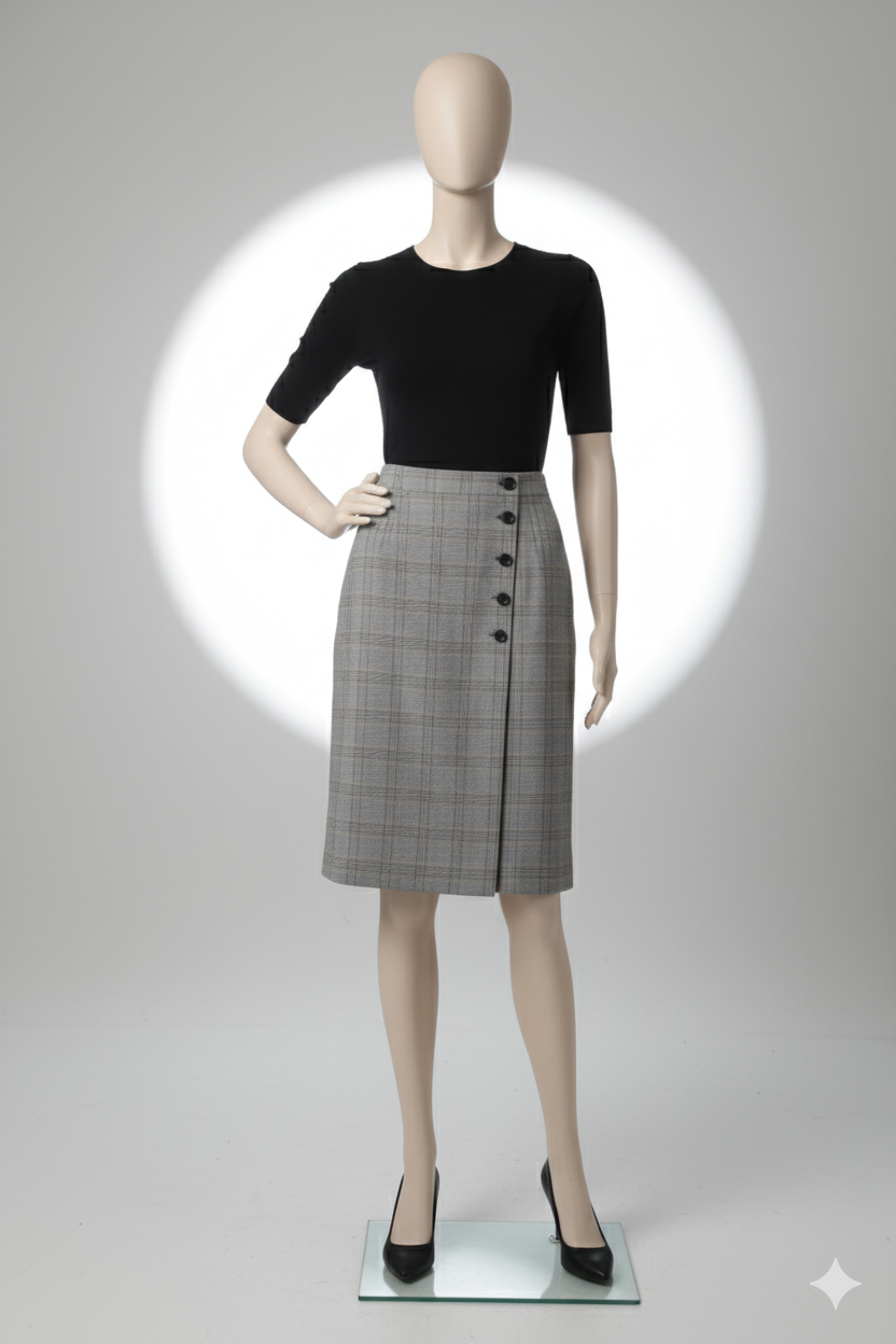 Jupe à carreaux avec boutons