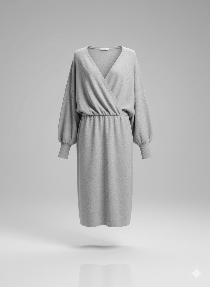 Robe grise en maille