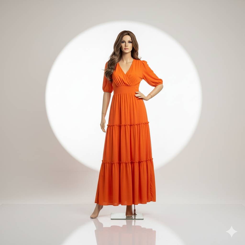 Robe longue orange