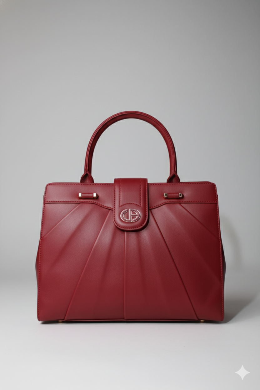 Sac à main en cuir rouge