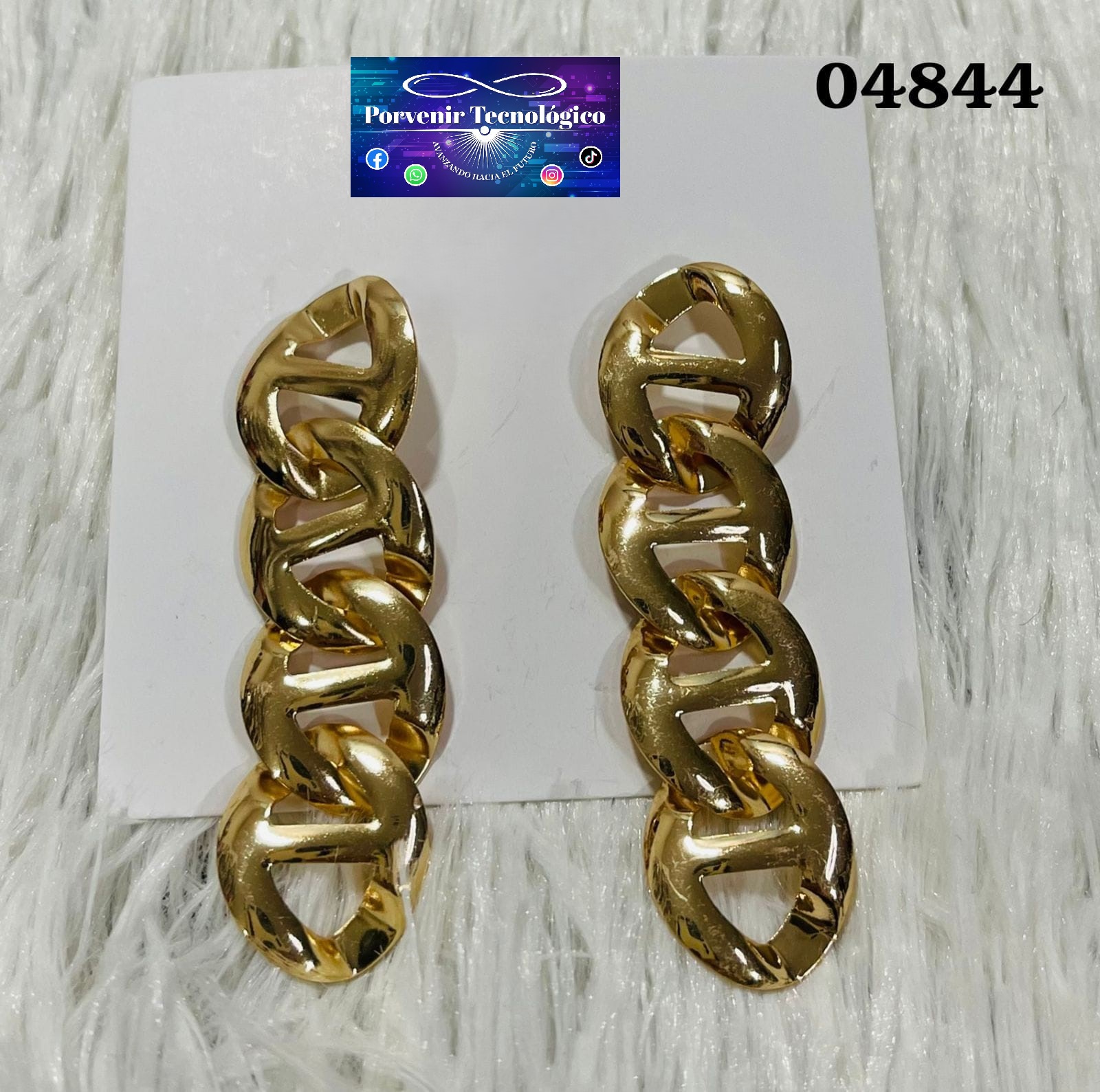 Aros de cadena dorados - 04844