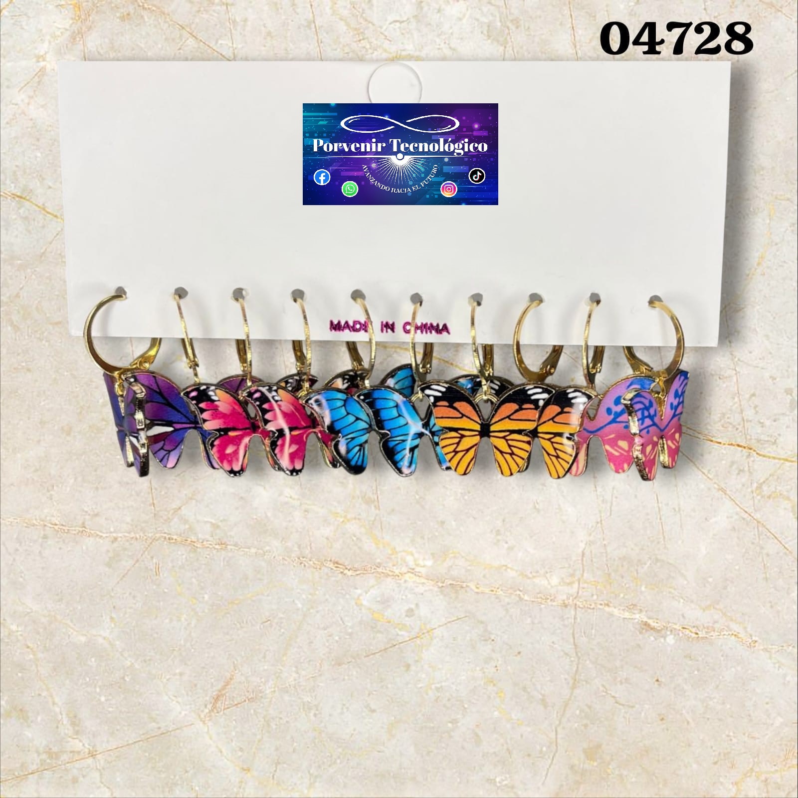 Conjunto aros de mariposas - 04728