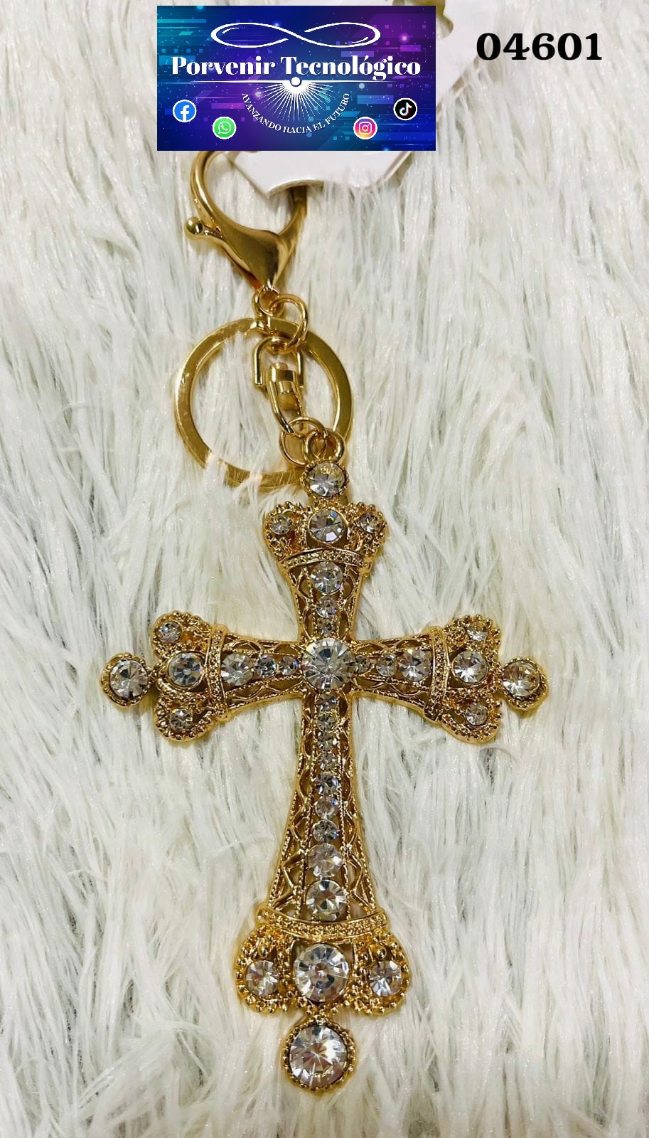 Llavero cruz dorada - 04601