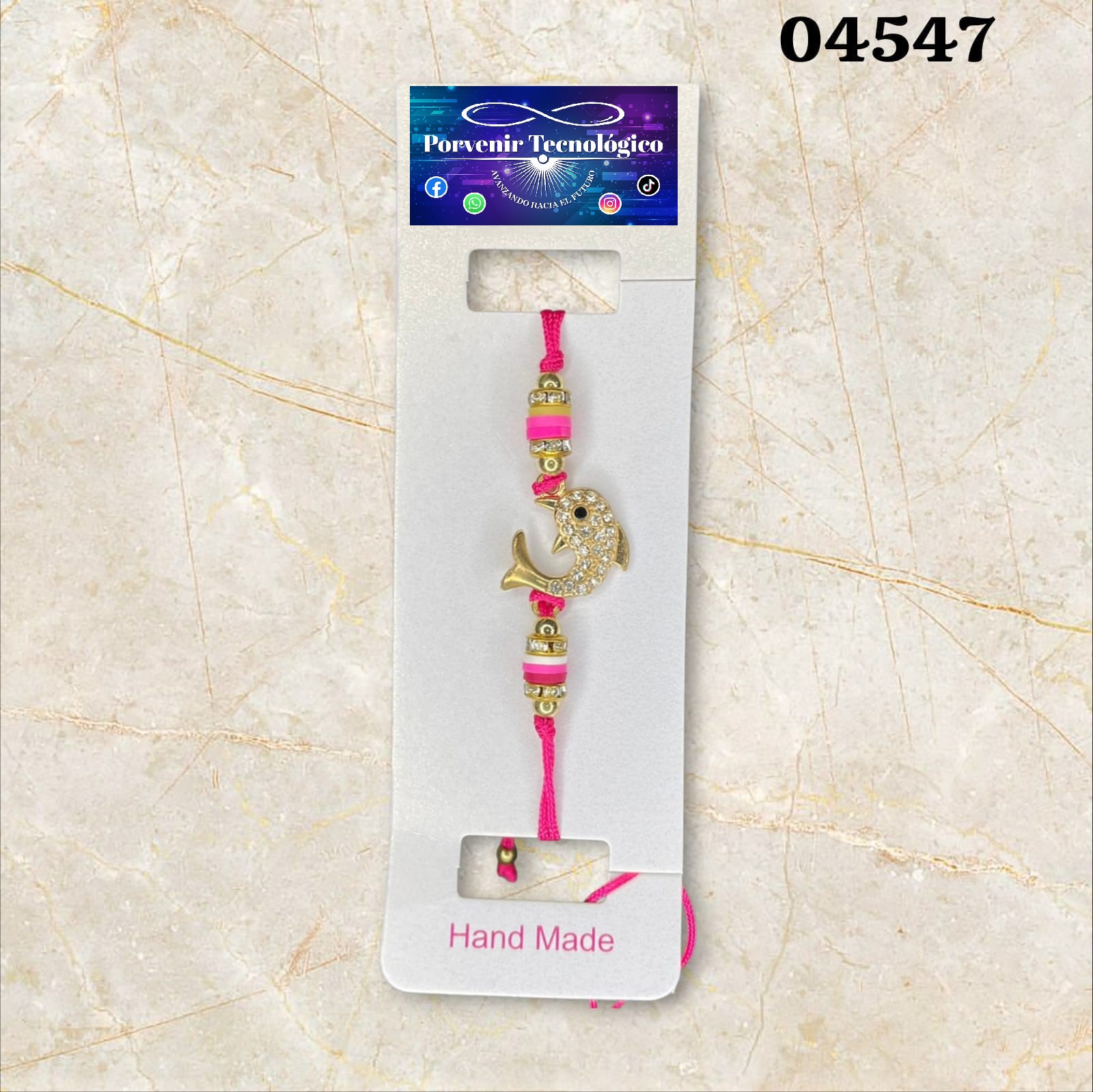 Pulsera artesanal con dije de pez - 04547