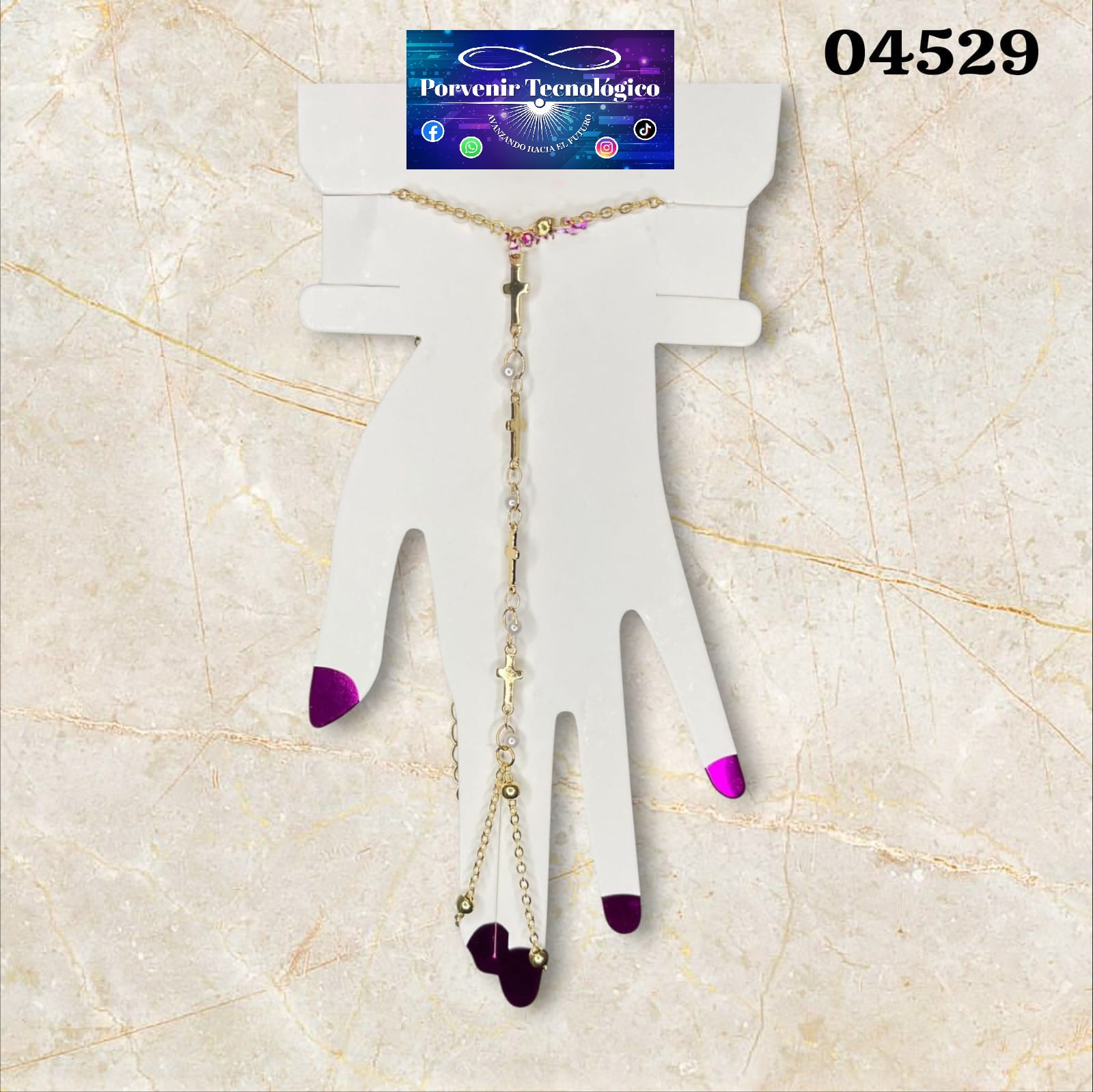 Pulsera rosario dorada - 04529