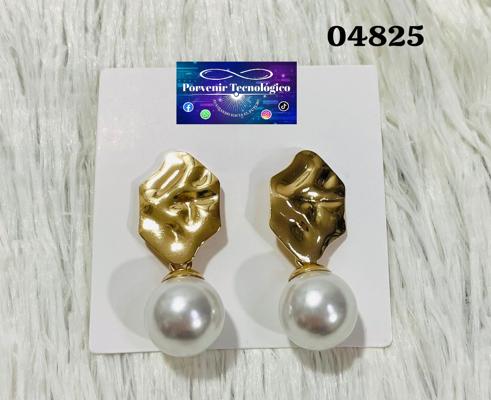 Pendientes elegantes de perla - 04825