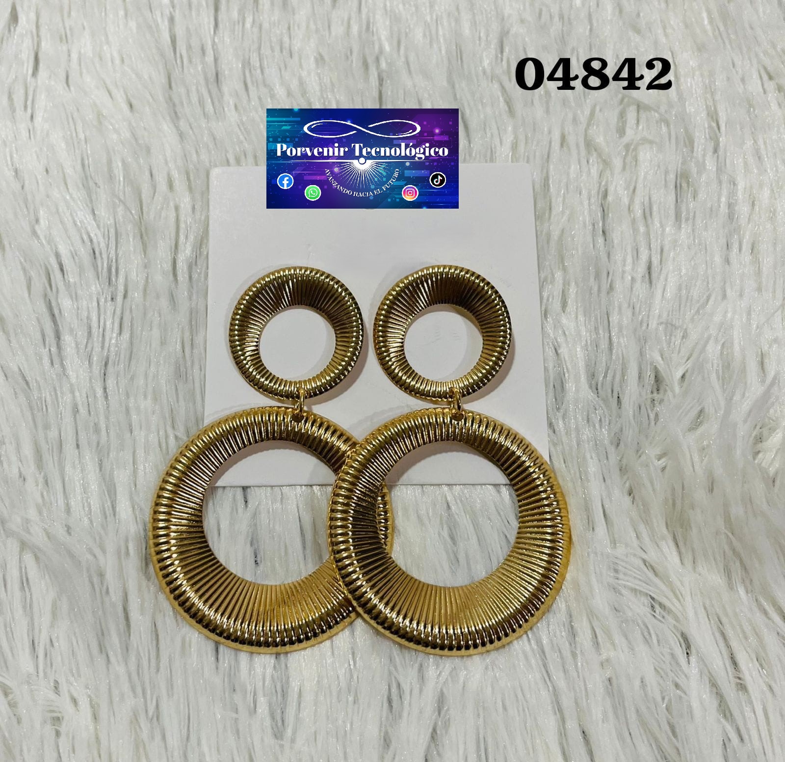 Aros dorados circulares - 04842