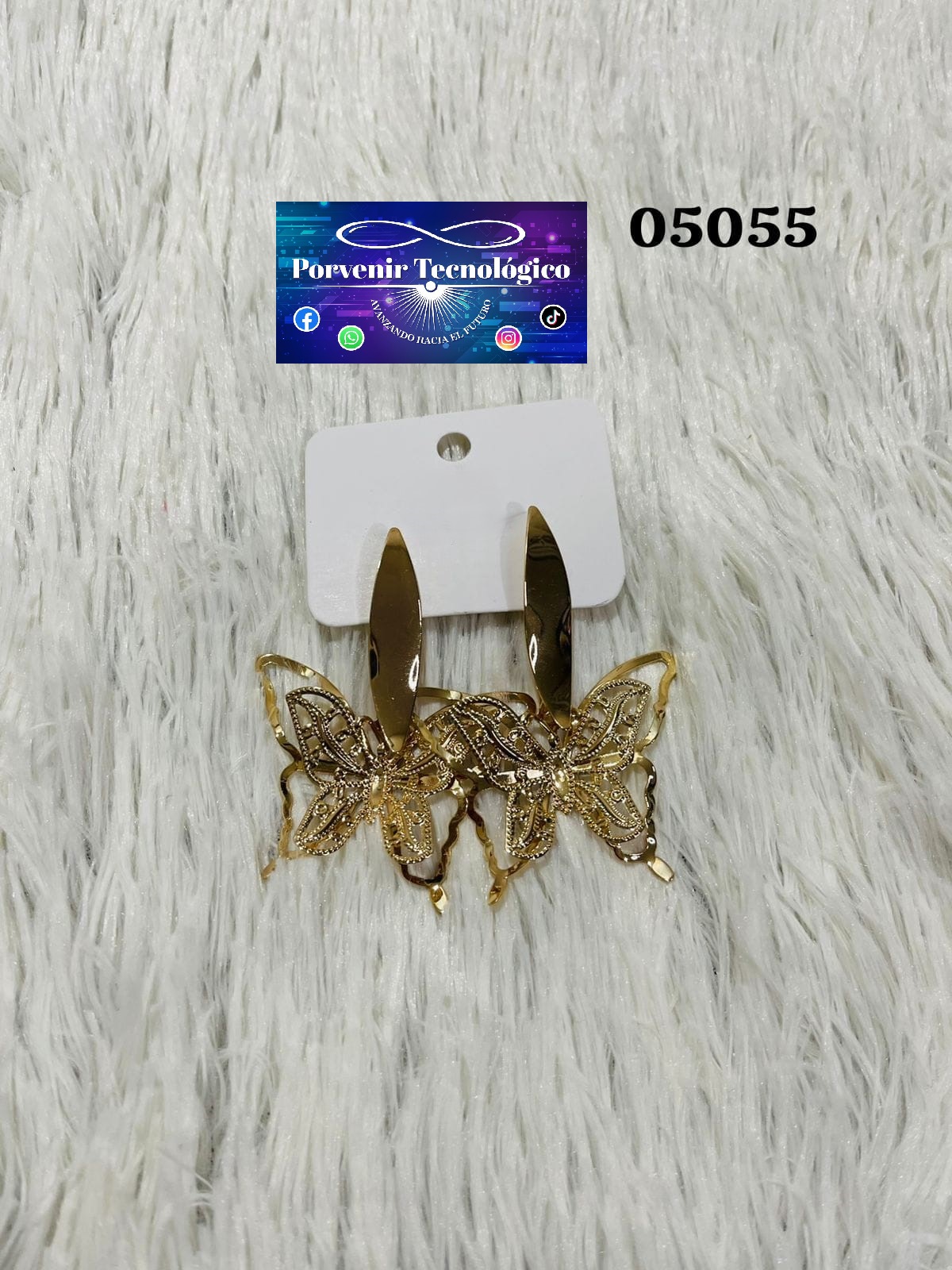 Broche de mariposa dorada - 05055