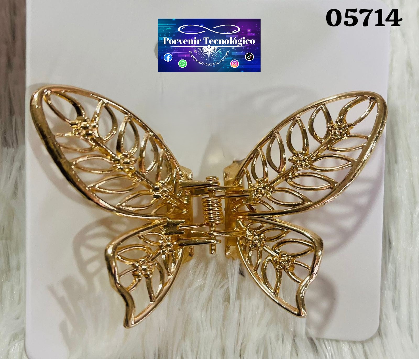 Pinza para el cabello mariposa dorada - 05714