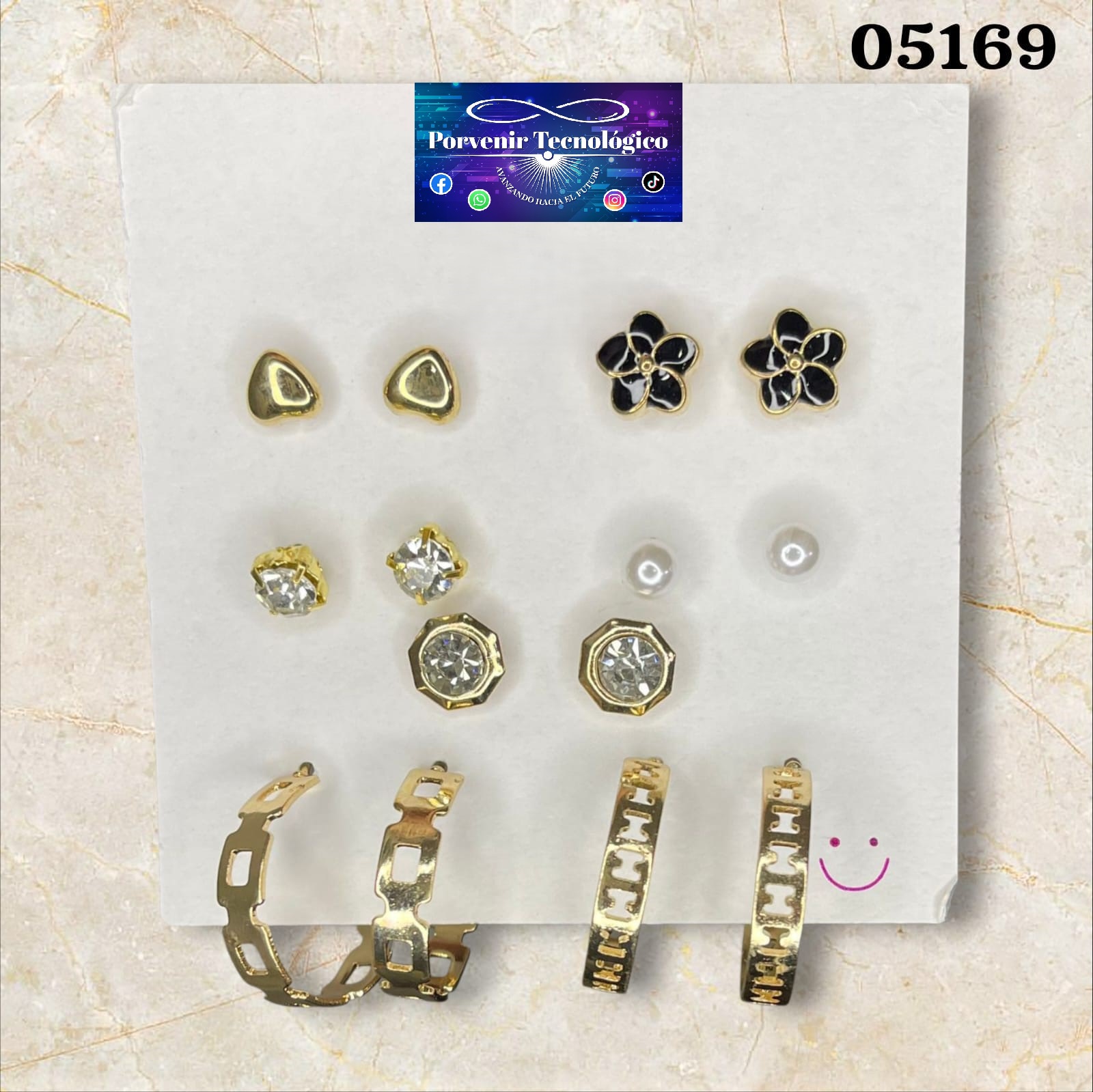 Juego de aretes y argollas - 05169