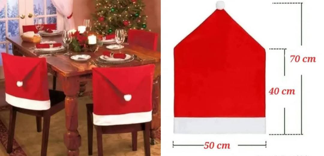 Fundas para sillas con diseño de gorro navideño