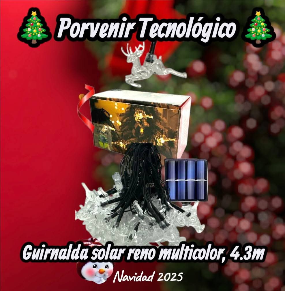Guirnalda solar reno multicolor