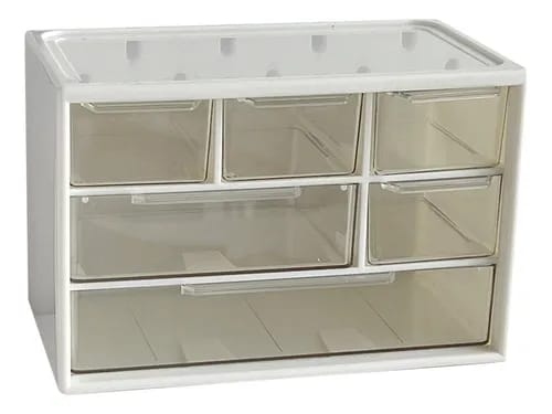 Organizador de cajones de plástico con 6 cajones