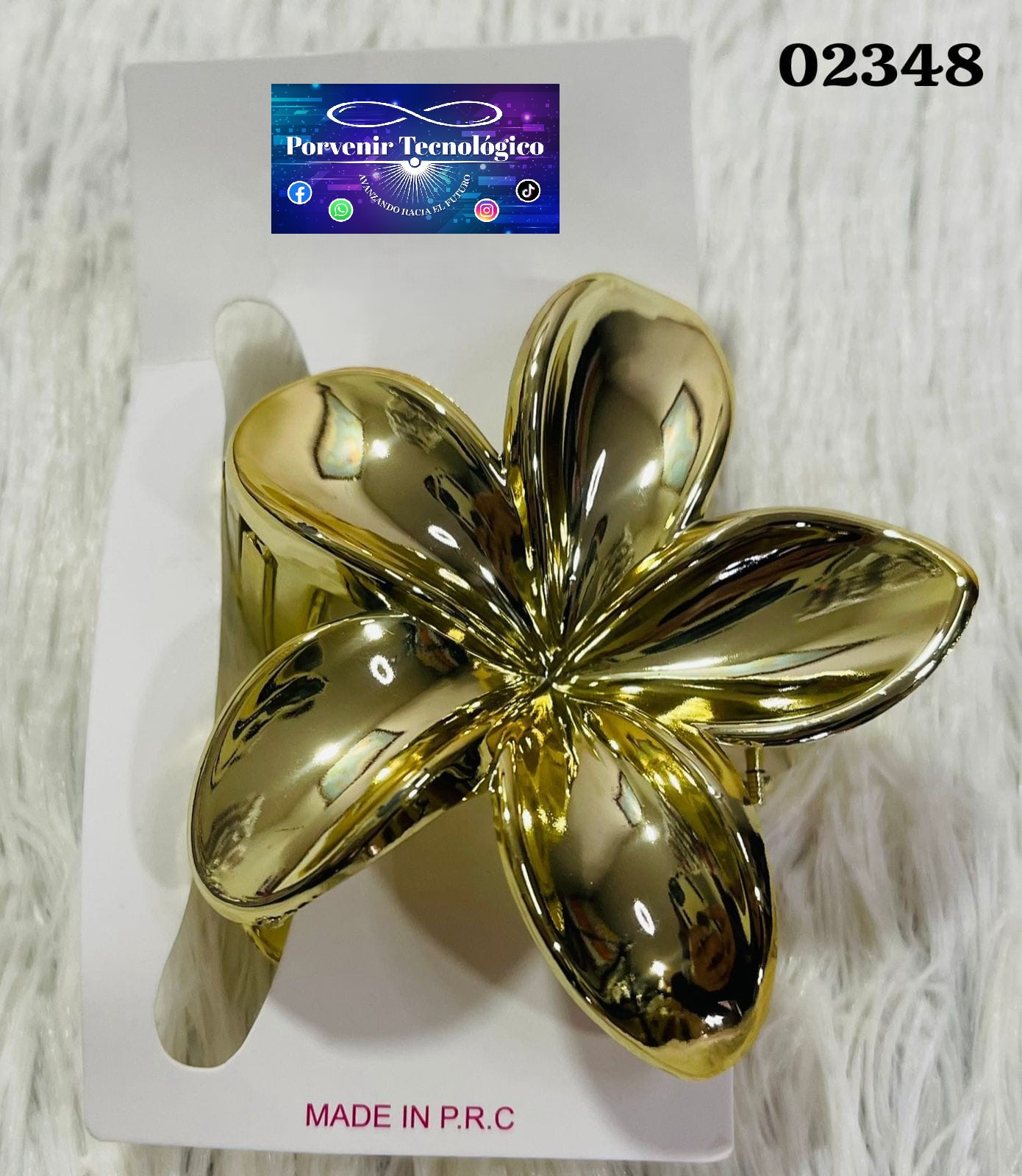 Sujetador de cabello flor dorada - 02348