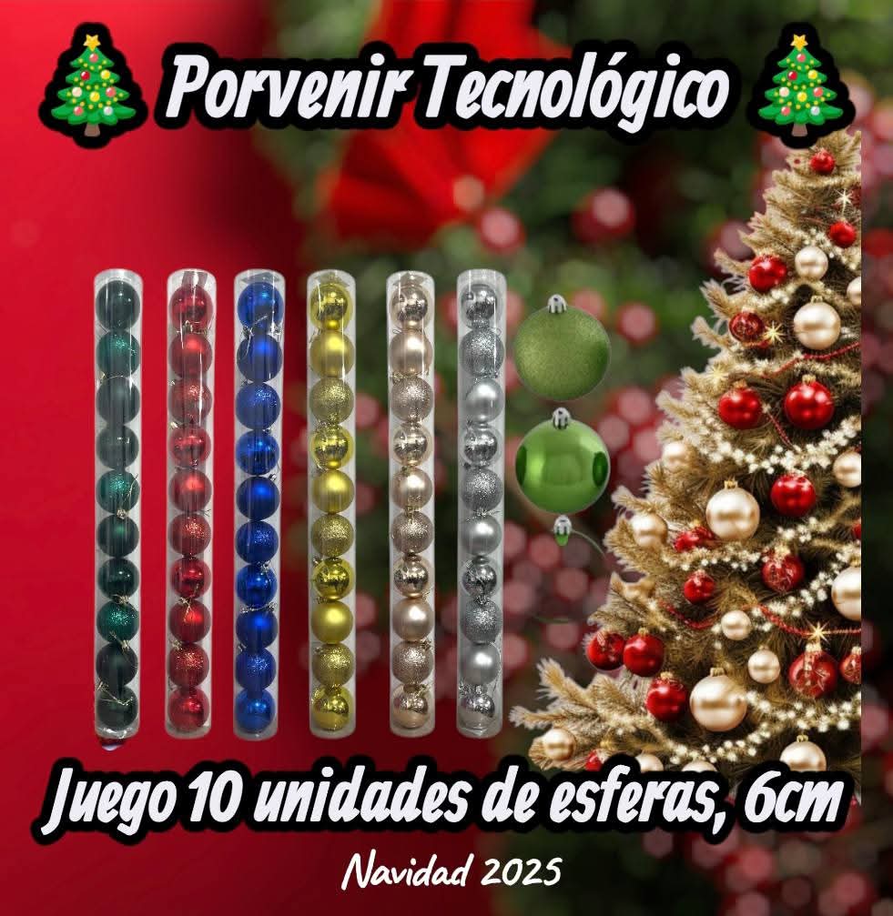 Juego de 10 esferas navideñas, 6 cm