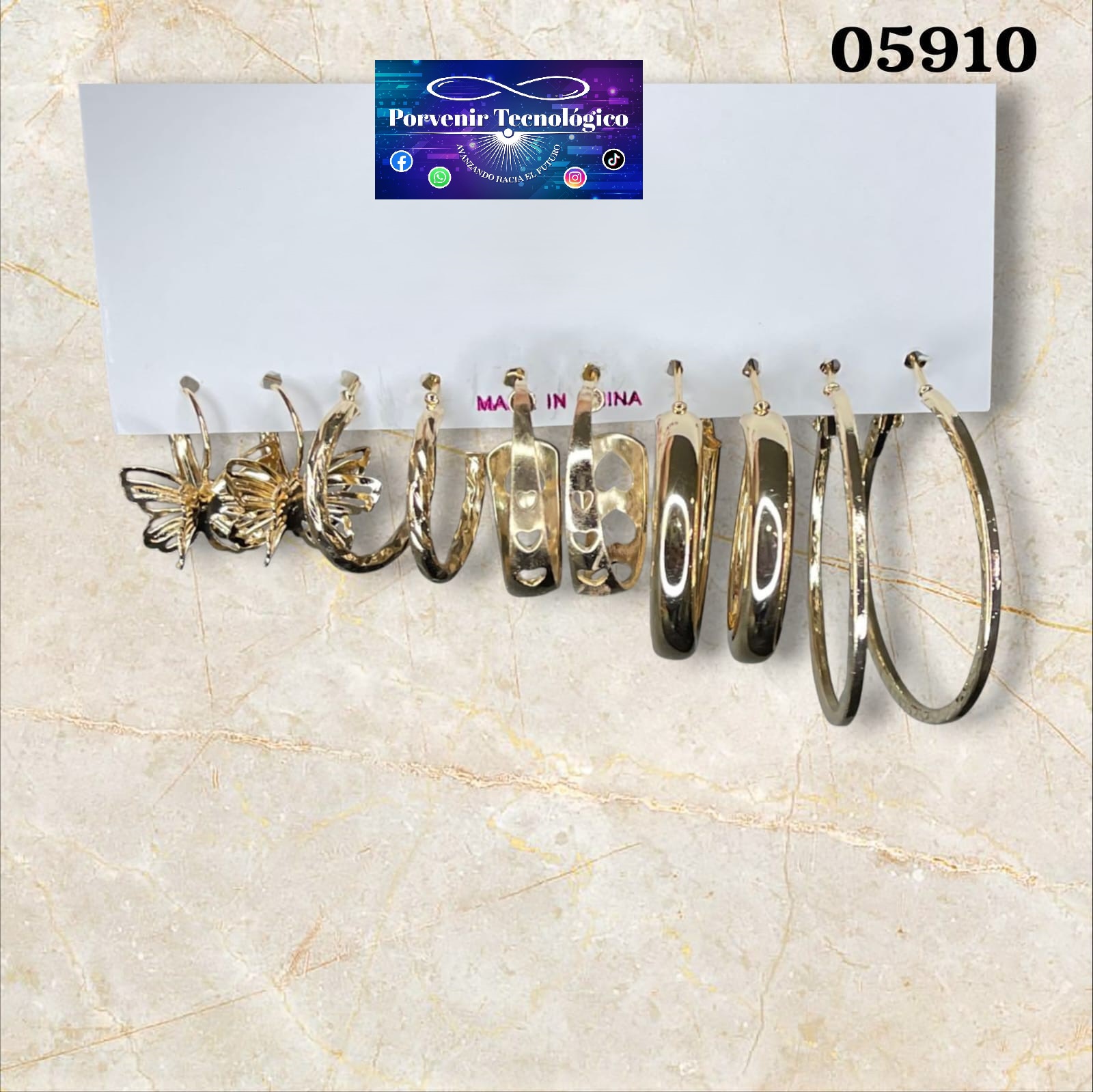 Juego de aros dorados - 05910