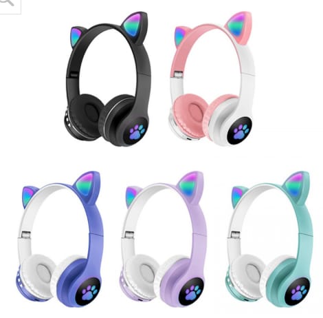 Auriculares con orejas de gato