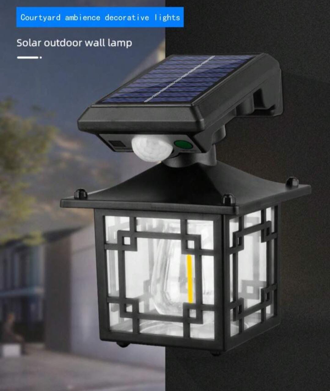 Lámpara solar de pared para exteriores