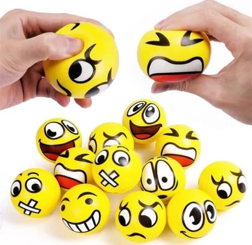 Pelotas antiestrés con caras divertidas 6cm