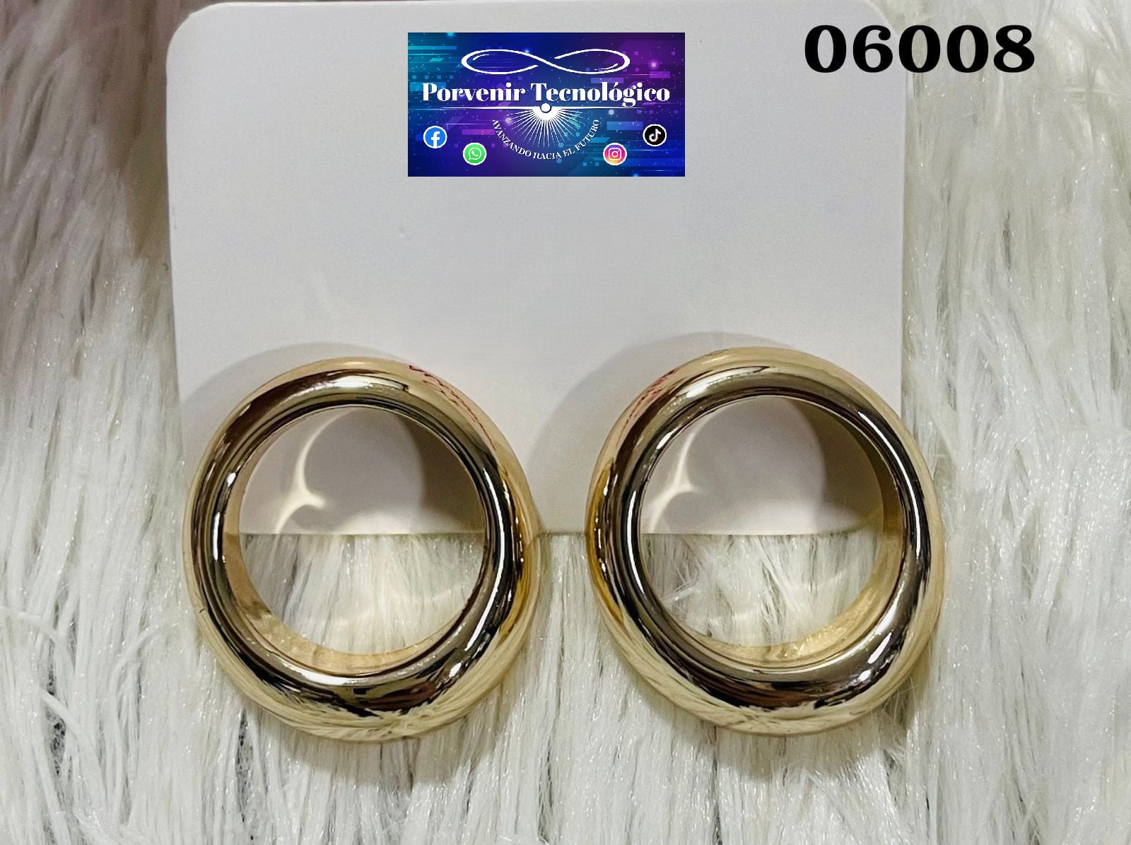 Aros dorados circulares - 06008