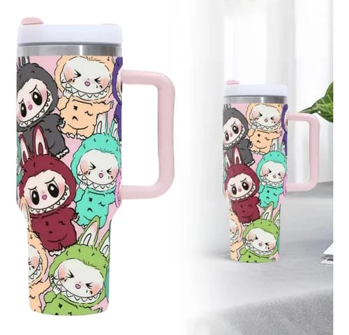 Vaso térmico con diseños de Labubu