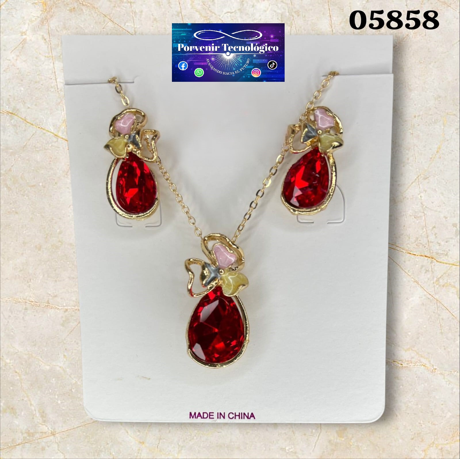 Conjunto de joyería con piedras - 05858