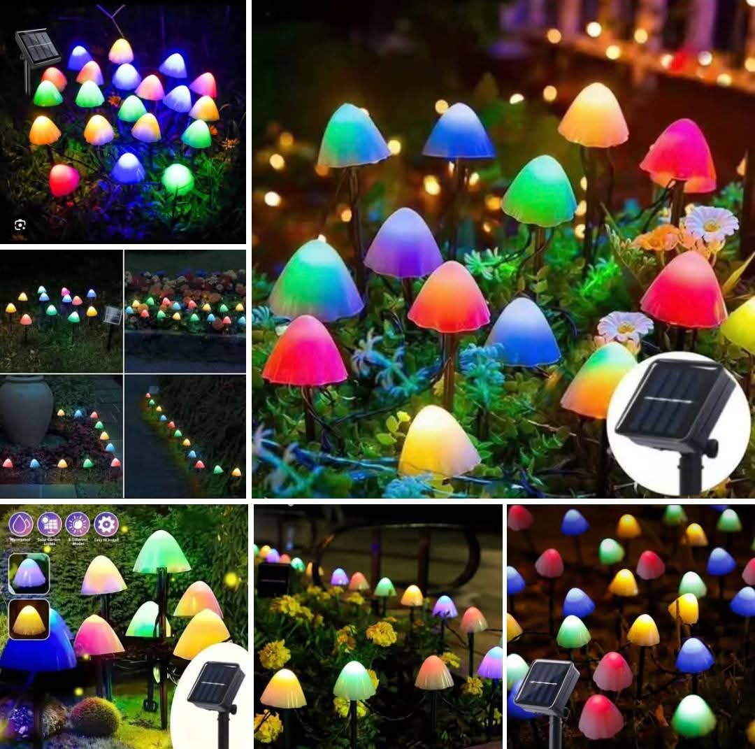 Luces solares en forma de seta