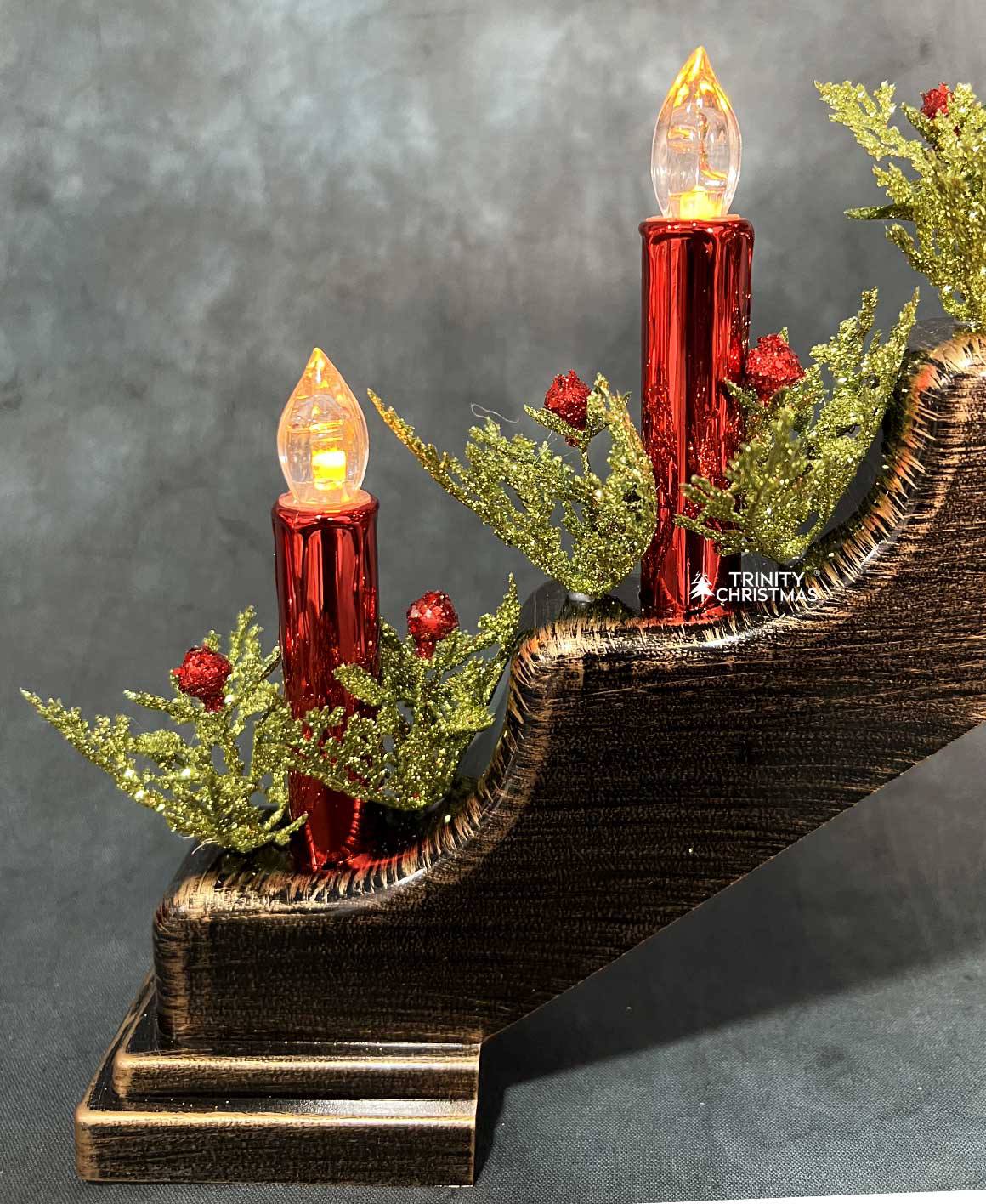 Porta velas LED navideño