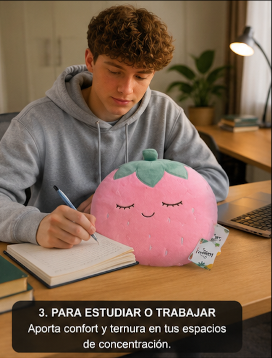 Peluche manta fruta 100x120cm  Peluche Fresa Rosa