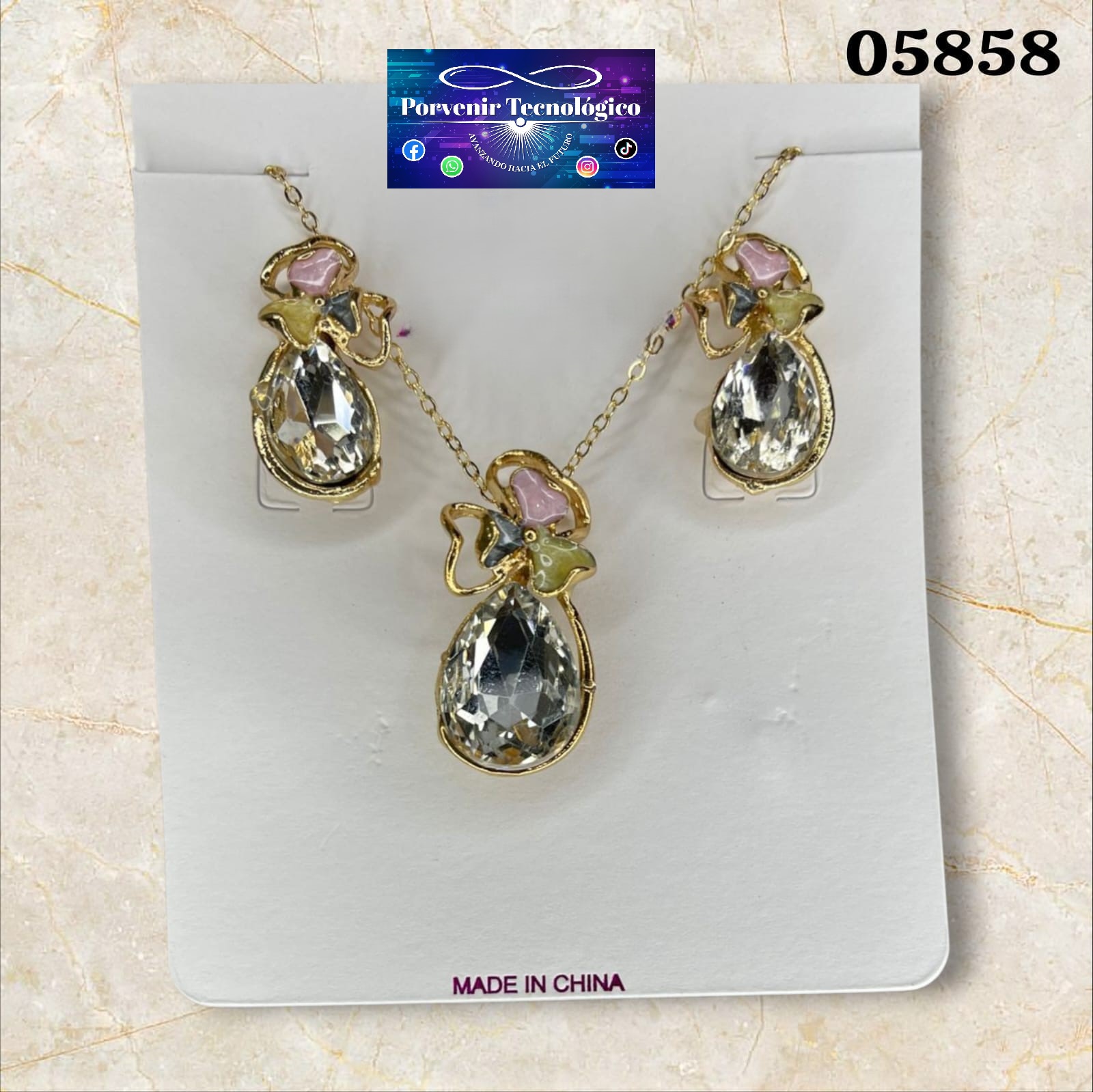 Conjunto de joyería con piedras - 05858