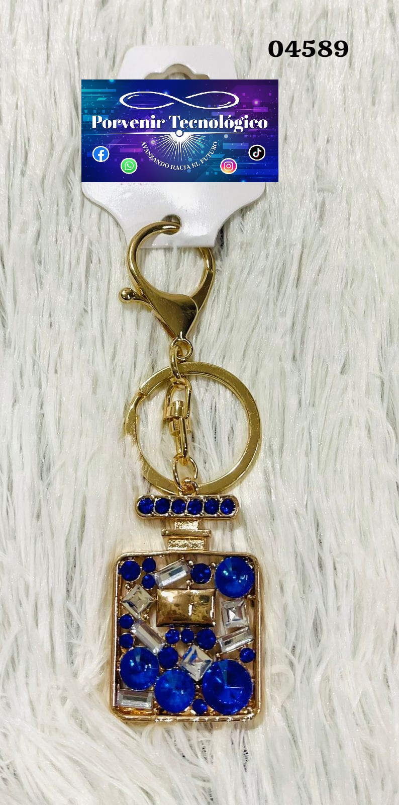 Llavero de perfume dorado - 04589