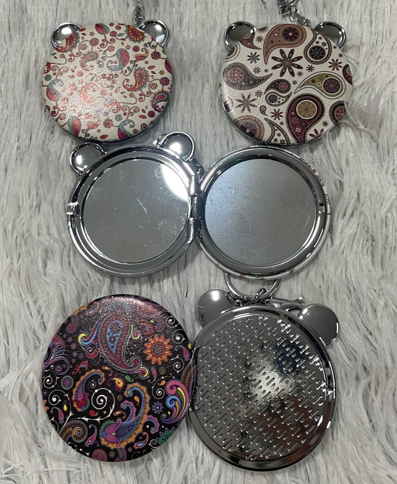 Llavero espejo de osito con diseño 