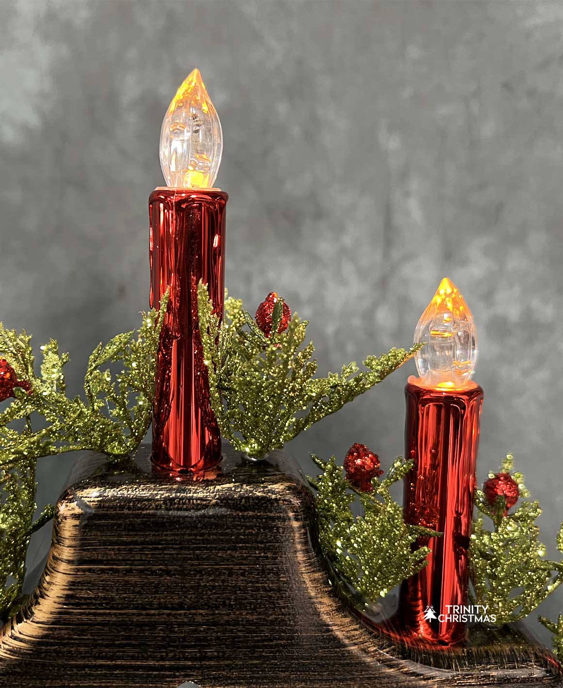 Porta velas LED navideño
