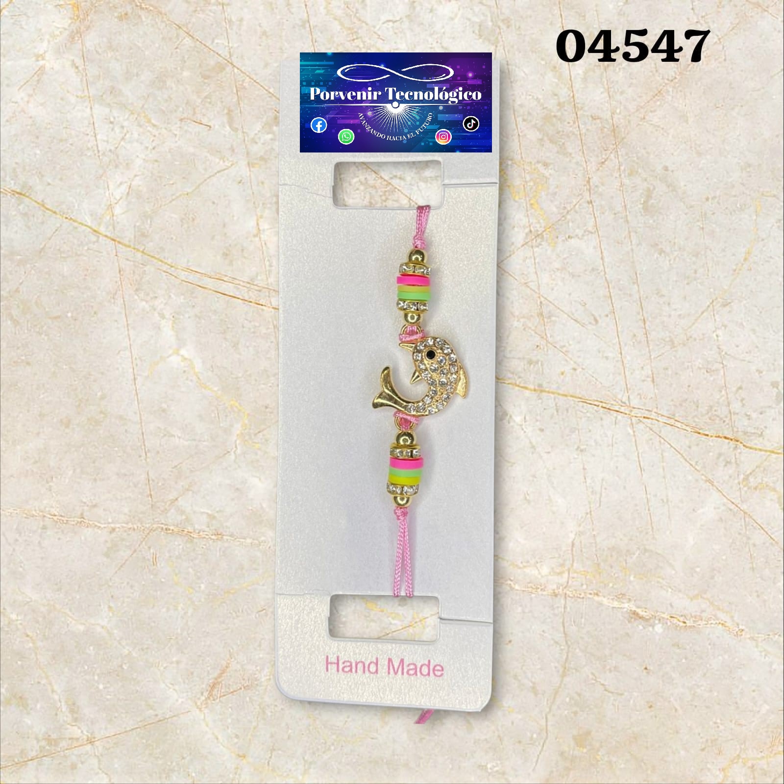 Pulsera artesanal con dije de pez - 04547