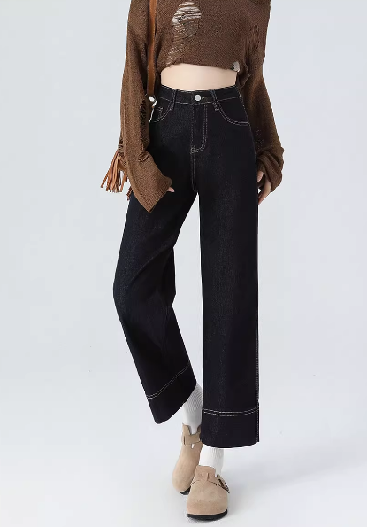High-waisted wide-leg jeans