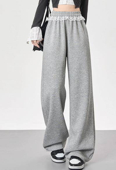 Wide Leg Gray Sweatpants