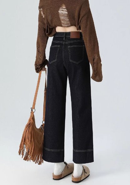 High-waisted wide-leg jeans