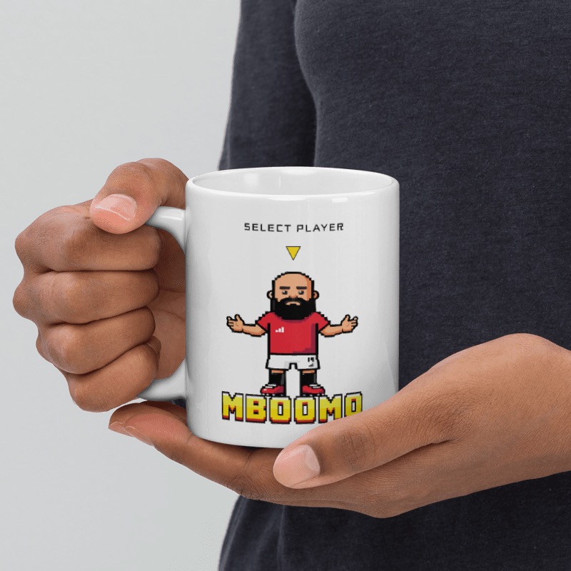 Arcade style 'MBOOMO' mug. 