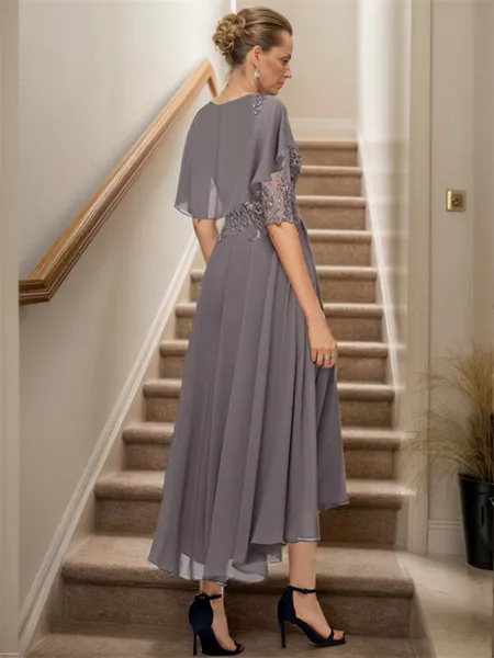 Elegant Gray Evening Dress